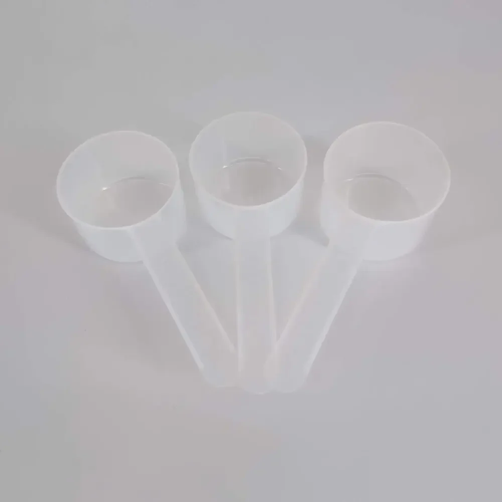 Three Measurex Orgain Transluscent Plastic Long Handle Measuring Scoops - 43 CC
